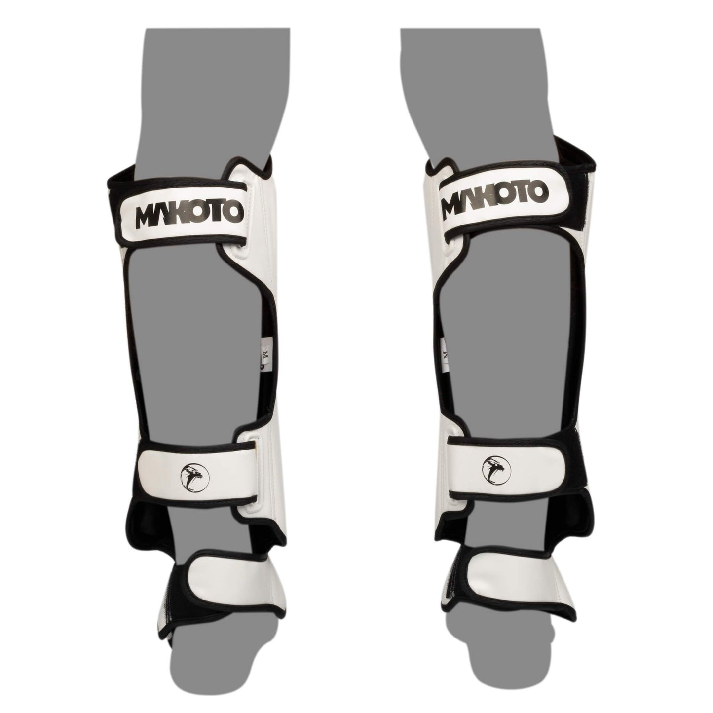 Canilleras de Muay Thai Makoto M1 Blanco - 100% Poliuretano