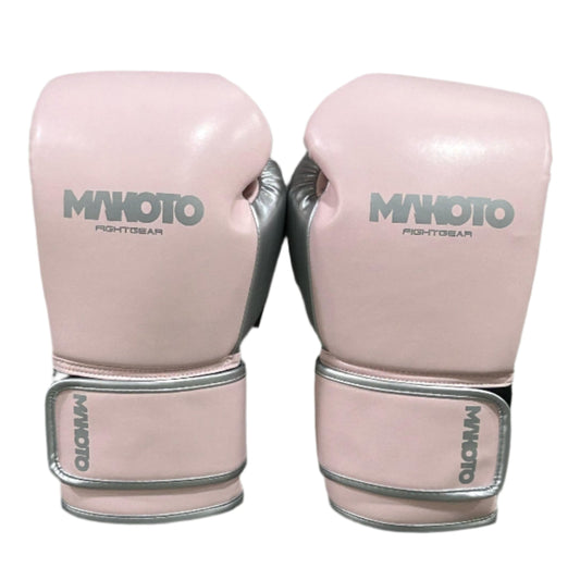 Guantes de Boxeo Makoto Basic - Rosado/Plata - 100% Poliuretano