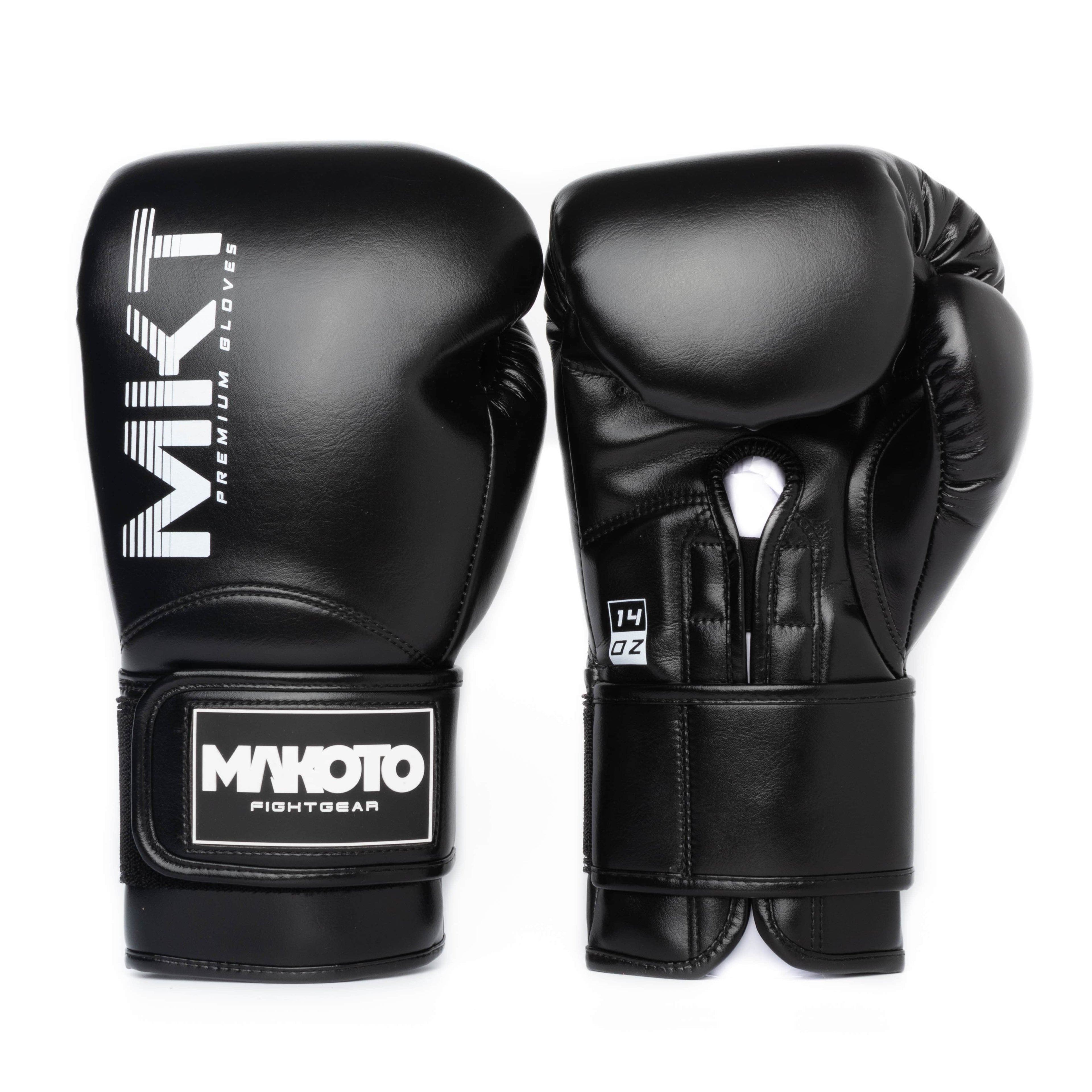 Guantes de Boxeo Makoto Pro-Negro - 100% Microfibra Premium
