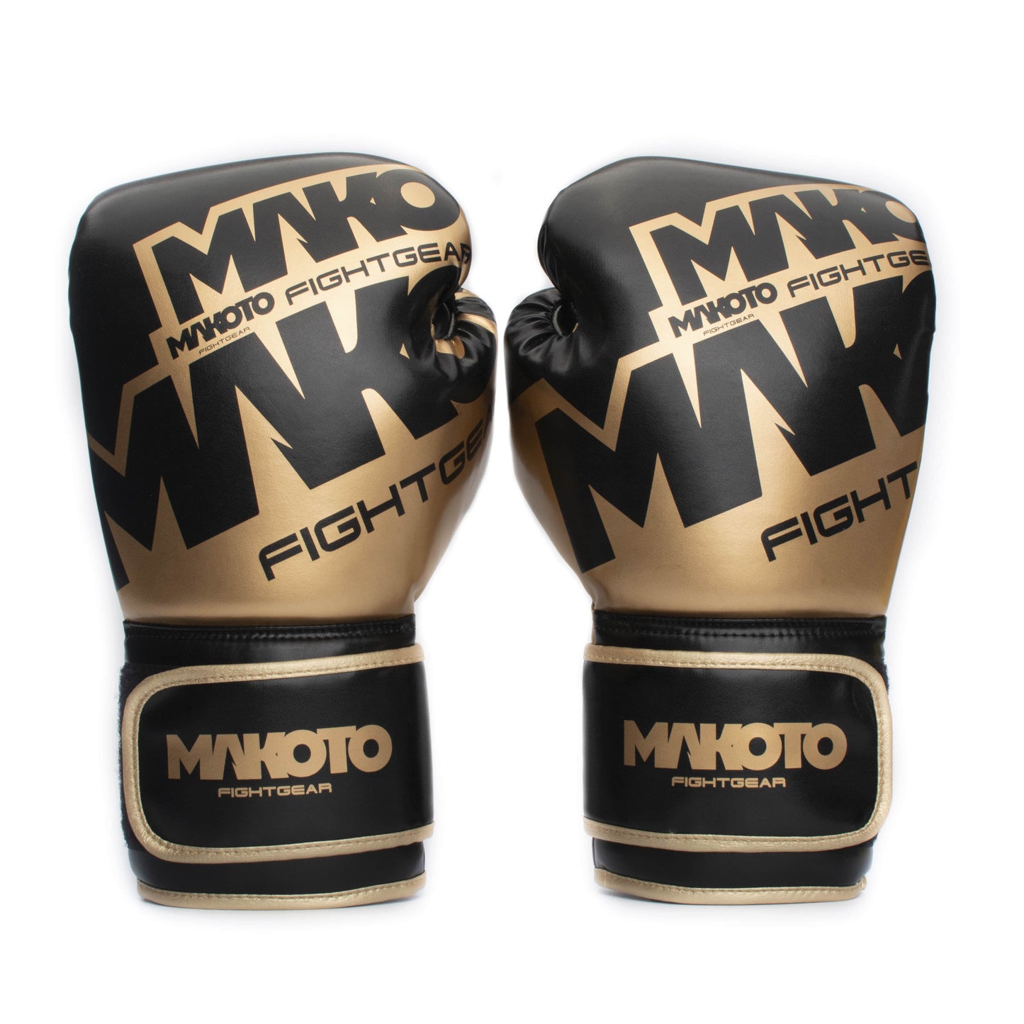 Guantes de Boxeo Makoto M1 - Negro/Dorado - 100% Poliuretano
