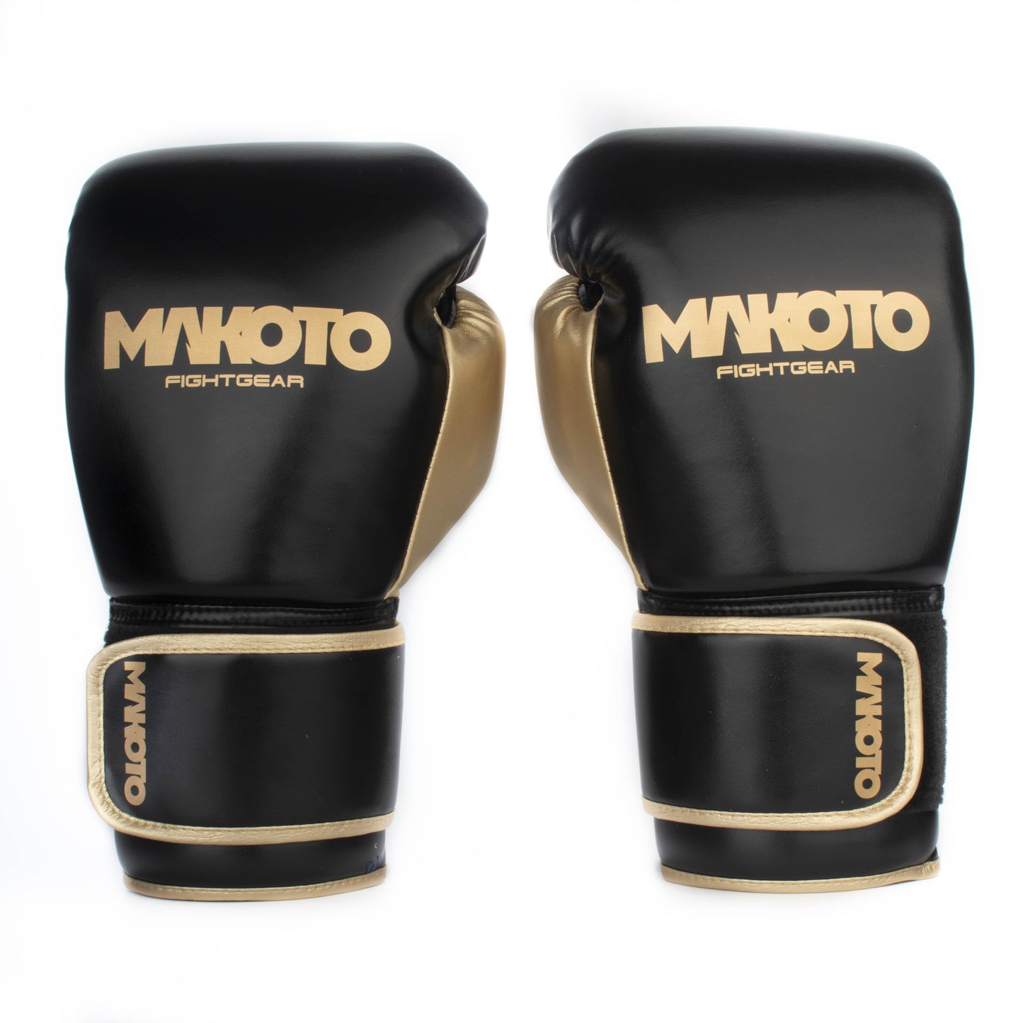 Guantes de Boxeo Makoto Basic - Negro/Dorado - 100% Poliuretano