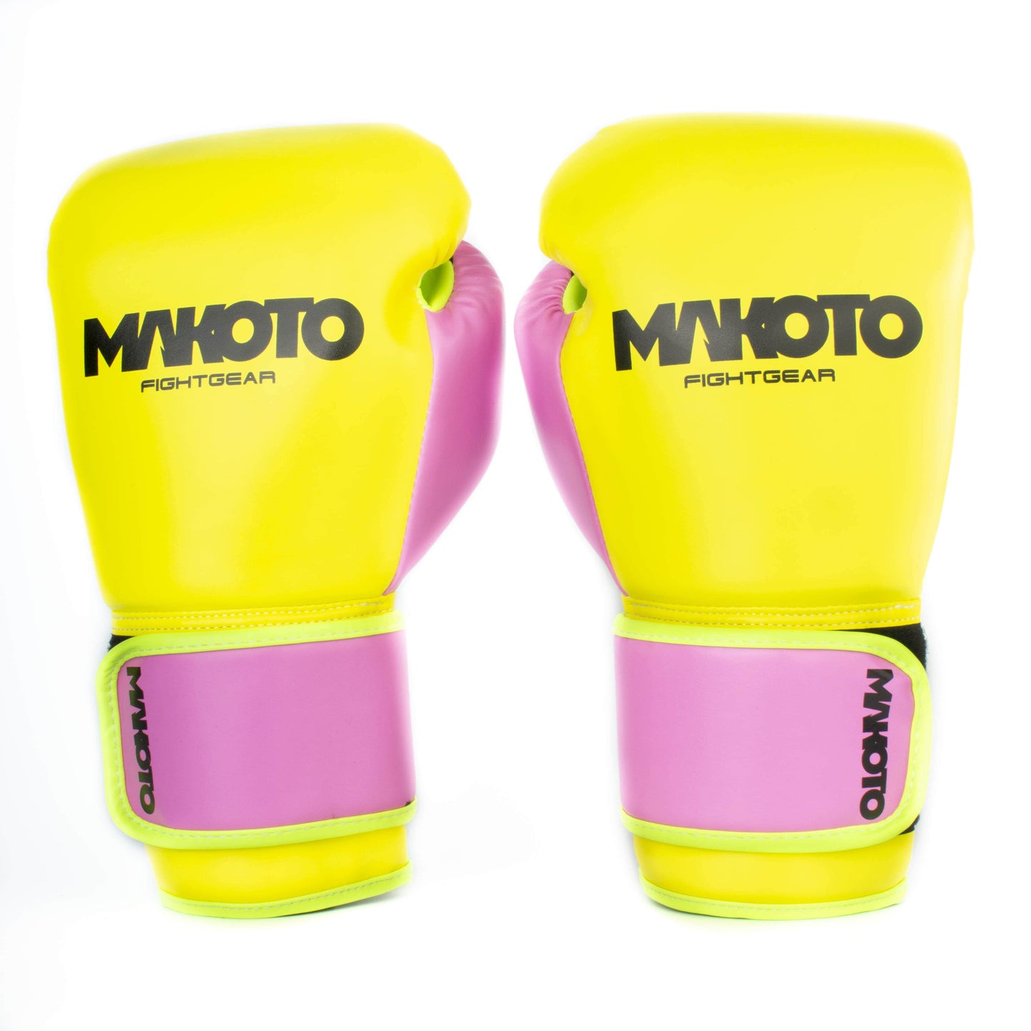 Guantes de Boxeo Makoto Basic - Amarillo/Fucsia/Verde - 100% Poliuretano