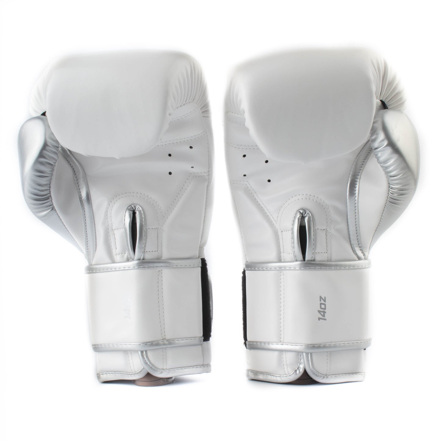 Guantes de Boxeo Makoto Basic - Blanco/Plata - 100% Poliuretano